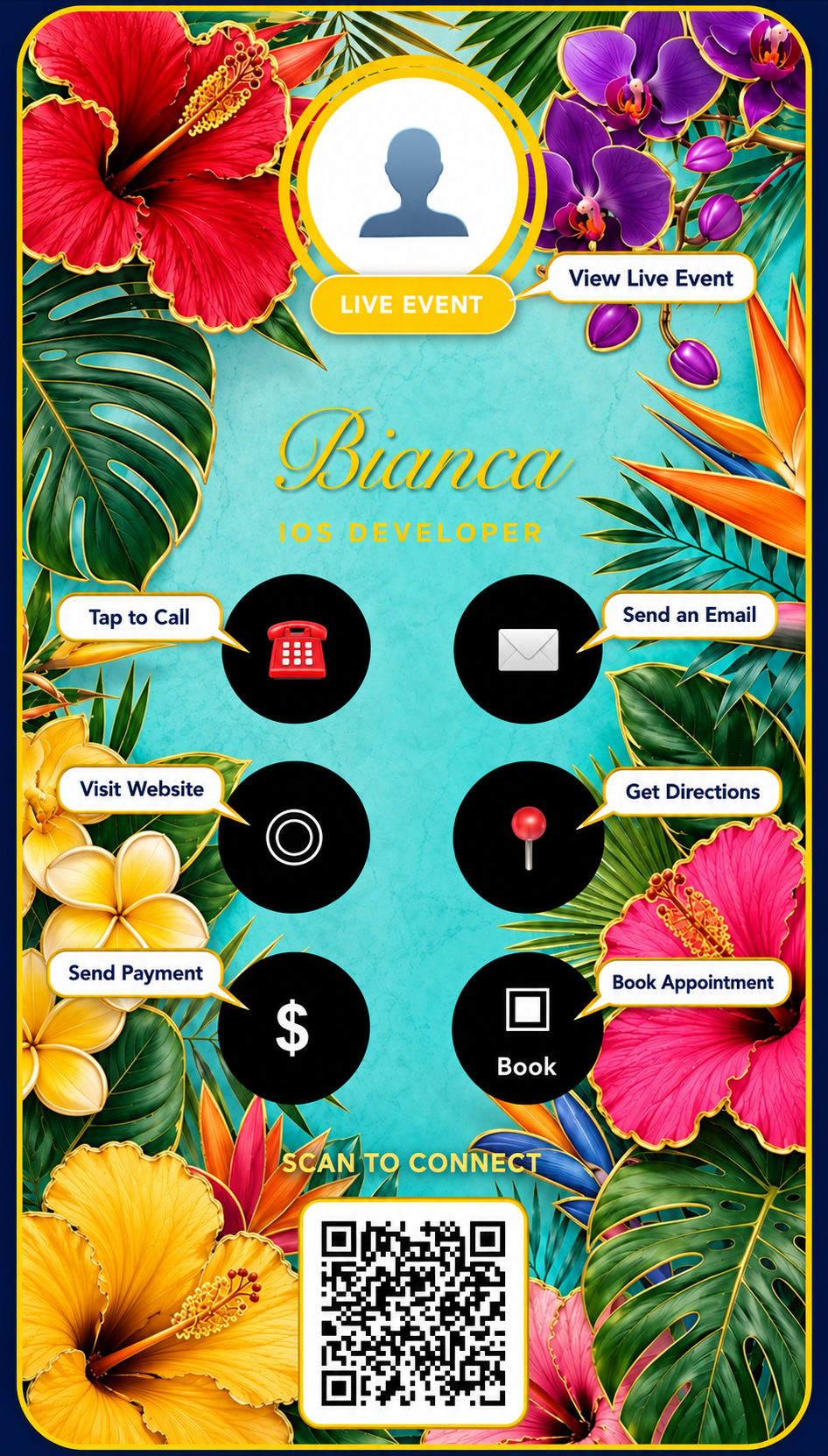 Drop That digital business card features